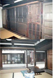 閉（上）開（下）時のミセノマ内面